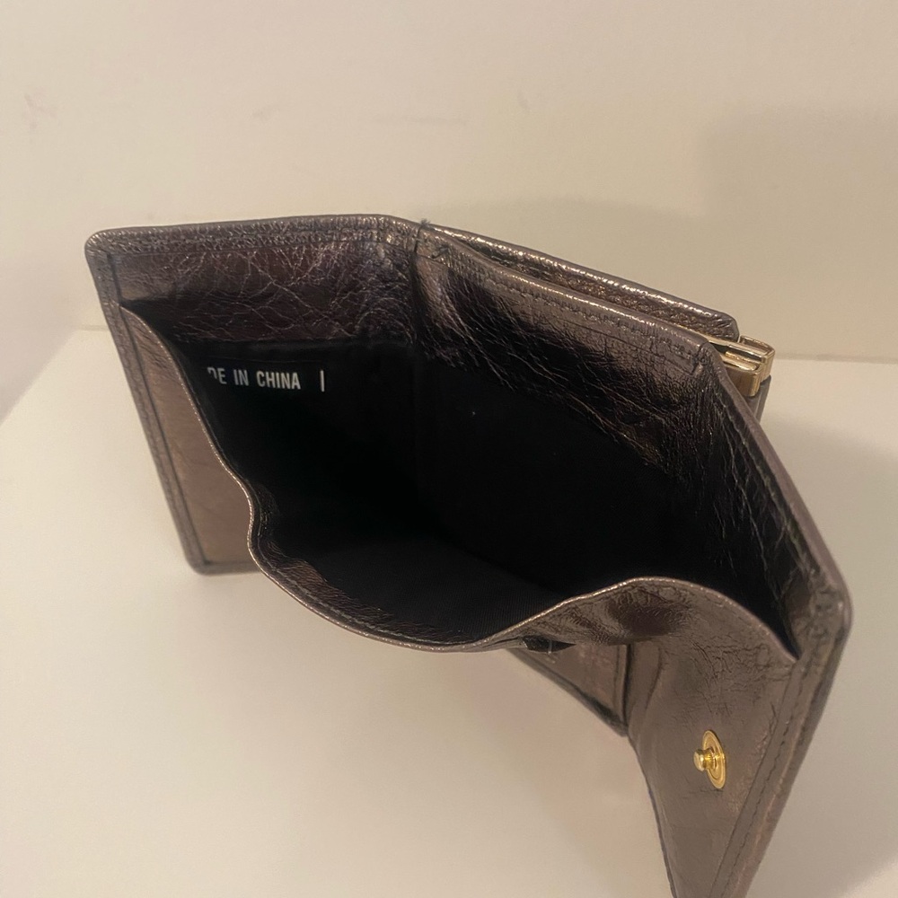 Carlos Falchi Rich Metallic Brown Leather Wallet - Picture 11 of 11